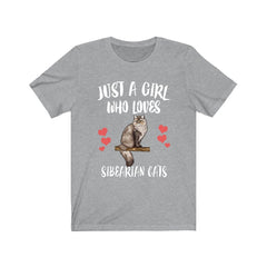 Just a girl who loves Siberian cats Russian forest cat lover tee