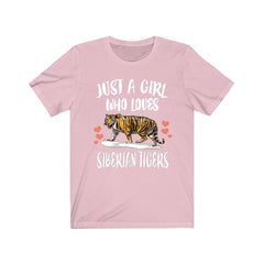 Just a girl who loves Siberian tigers Amur big cat conservation tee