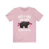 Just A Girl Who Loves Sloth Bears Shirt, Sloth Bear Shirt, Bear Lover Gift, Animal Lover Adult Toddler Infant Kids Gift T-Shirt Image 3