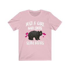 Just A Girl Who Loves Sloth Bears Shirt - sloth bear print design