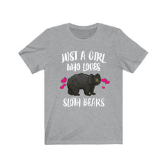 Just A Girl Who Loves Sloth Bears Shirt - sloth bear print design