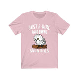 Just A Girl Who Loves Snow Owls Shirt, Owl lover gift, Snow Owl shirt, Animal Lover Adult Toddler Infant Kids Gift T-Shirt Image 2