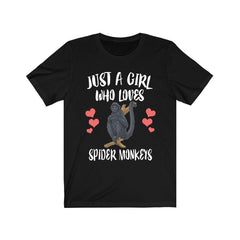 Just A Girl Who Loves Spider Monkeys Shirt - spider monkey print design