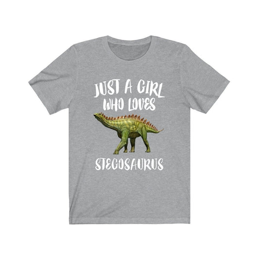 Just a girl who loves stegosaurus armored Jurassic dinosaur tee