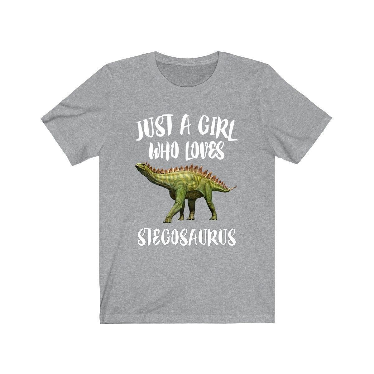 Just A Girl Who Loves Stegosaurus Dinosaur Shirt, Stegosaurus Lover Shirt, Dinosaur Shirt, Animal Adult Toddler Infant Kids Gift T-Shirt Image 1