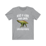 Just A Girl Who Loves Stegosaurus Dinosaur Shirt, Stegosaurus Lover Shirt, Dinosaur Shirt, Animal Adult Toddler Infant Kids Gift T-Shirt Image 1