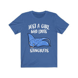 Just A Girl Who Loves Stingrays Shirt, Cute Stingray Shirt, Stingray Lover Shirt, Ocean Animal Lover Adult Toddler Infant Kids Gift T-Shirt Image 4
