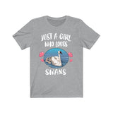 Just A Girl Who Loves Swans Shirt, Swan Lover Gift, Swan Shirt, Birds Birding Animal Lover Adult Toddler Infant Kids Gift T-Shirt Image 3