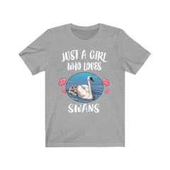 Just a girl who loves swans elegant waterfowl bird lover tee