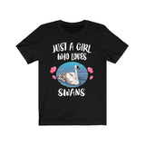 Just A Girl Who Loves Swans Shirt, Swan Lover Gift, Swan Shirt, Birds Birding Animal Lover Adult Toddler Infant Kids Gift T-Shirt Image 1