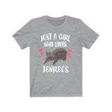 Just A Girl Who Loves Tenrecs Shirt, Tenrec Lover Gift, Animal Lover Adult Toddler Infant Kids Gift T-Shirt Image 3