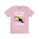 Just A Girl Who Loves Toucans Shirt, Toucan Lover Shirt, Toucan Gift, Birds Birding Animal Lover Adult Toddler Infant Kids Gift T-Shirt Image 2