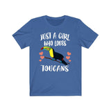 Just A Girl Who Loves Toucans Shirt, Toucan Lover Shirt, Toucan Gift, Birds Birding Animal Lover Adult Toddler Infant Kids Gift T-Shirt Image 1