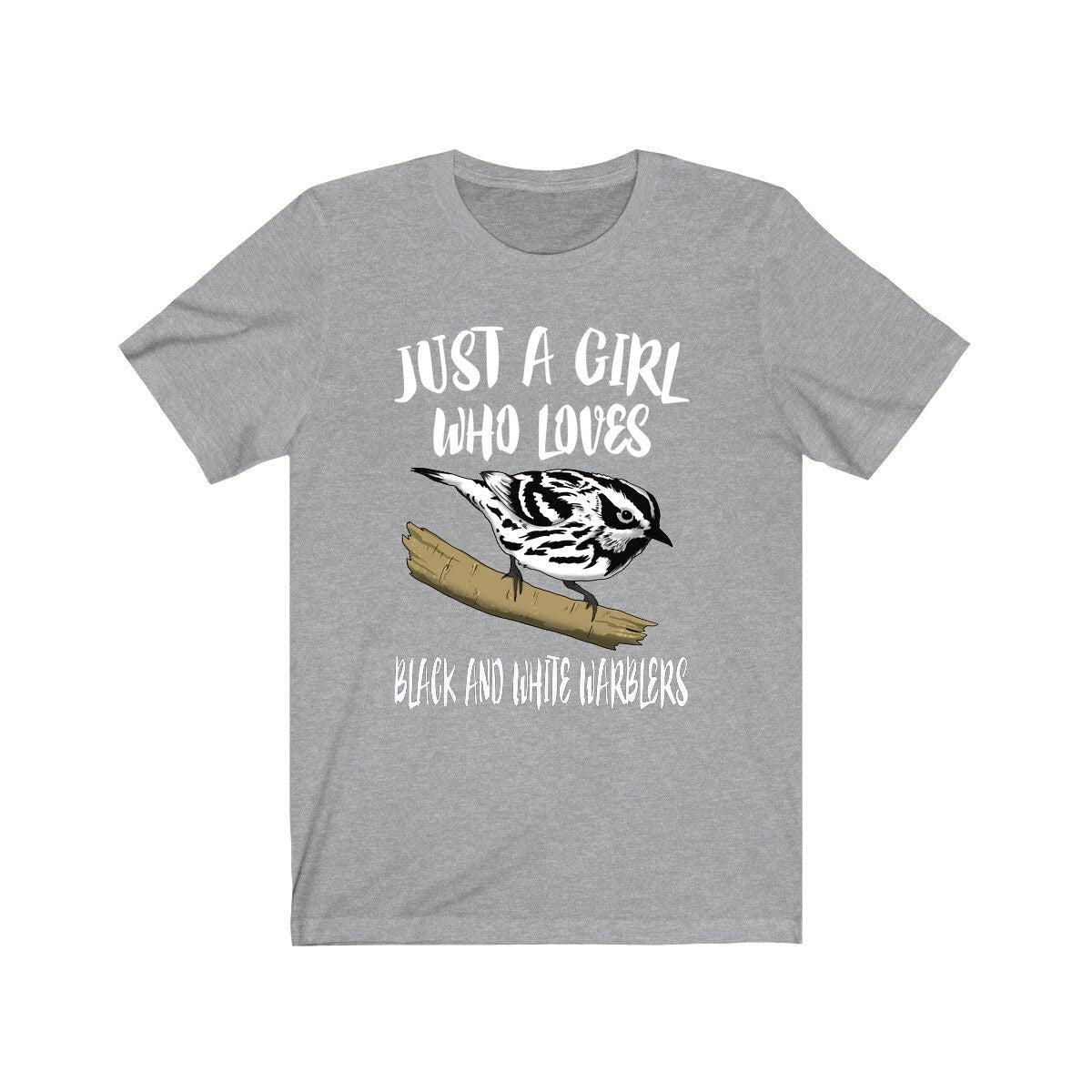 Just A Girl Who Loves Black White Warblers Shirt, Bird Birding Shirt, Warbler Shirt, Animal Lover Adult Toddler Infant Kids Gift T-Shirt Image 1