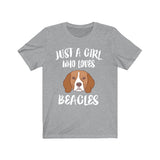 Just A Girl Who Loves Beagles Shirt, Dog Lover Gift, Beagle Shirt, Animal Lover Adult Toddler Infant Kids Gift T-Shirt Image 3