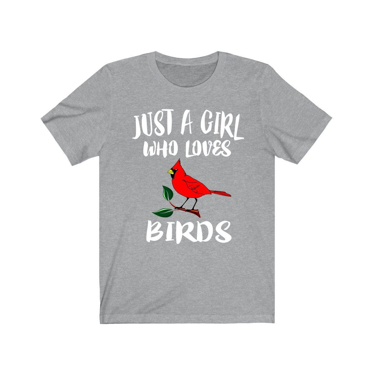 Just A Girl Who Loves Birds Shirt, Birding Shirt, Cardinal Bird T-Shirt, Animal Lover Adult Toddler Infant Kids Gift T-Shirt Image 3