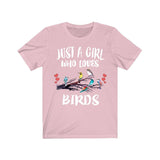 Just A Girl Who Loves Birds Shirt, Birding Gift, Birding Shirt, Bird Lover Gift, Animal Lover Adult Toddler Infant Kids Gift T-Shirt Image 3