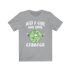 Just a girl who loves cabbage vegan vegetable lover tee