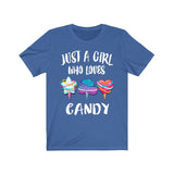 Just A Girl Who Loves Candy Food Lover Adult Toddler Infant Kids Gift T-Shirt Image 4