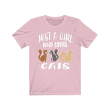 Just A Girl Who Loves Cats Shirt, Cat Lover Gift, Cat Owner Gift, Cat Shirt, Pets Animal Lover Adult Toddler Infant Kids Gift T-Shirt Image 2