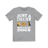 Just A Girl Who Loves Dogs Shirt, Dog Shirt, Dog Lover Gift, Dog Owner Shirt, Animal Lover Adult Toddler Infant Kids Gift T-Shirt Image 4