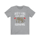 Just A Girl Who Loves Elephants Shirt, Elephant Lover Shirt, Elephant Gift, Animal Lover Adult Toddler Infant Kids Gift T-Shirt Image 3