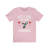 Just A Girl Who Loves Hummingbirds Shirt, Hummingbird Lover Shirt, Bird Lover Gift, Birding Shirt, Adult Toddler Infant Kids Gift T-Shirt Image 1