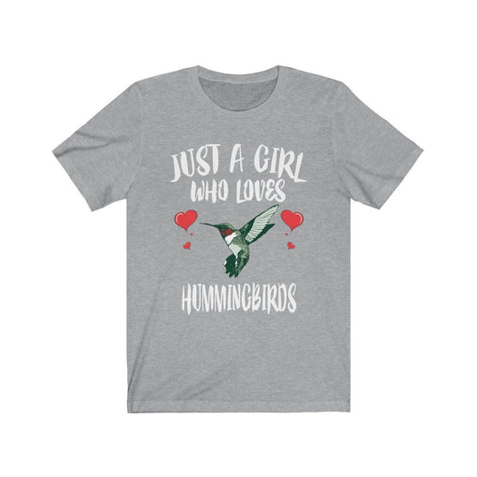 Just a girl who loves hummingbirds tiny iridescent garden bird tee
