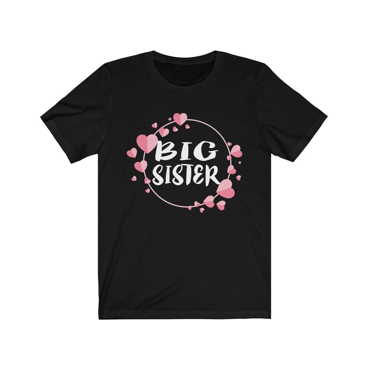 Big Sister Hearts Adult Toddler Kids Gift T-Shirt Image 1