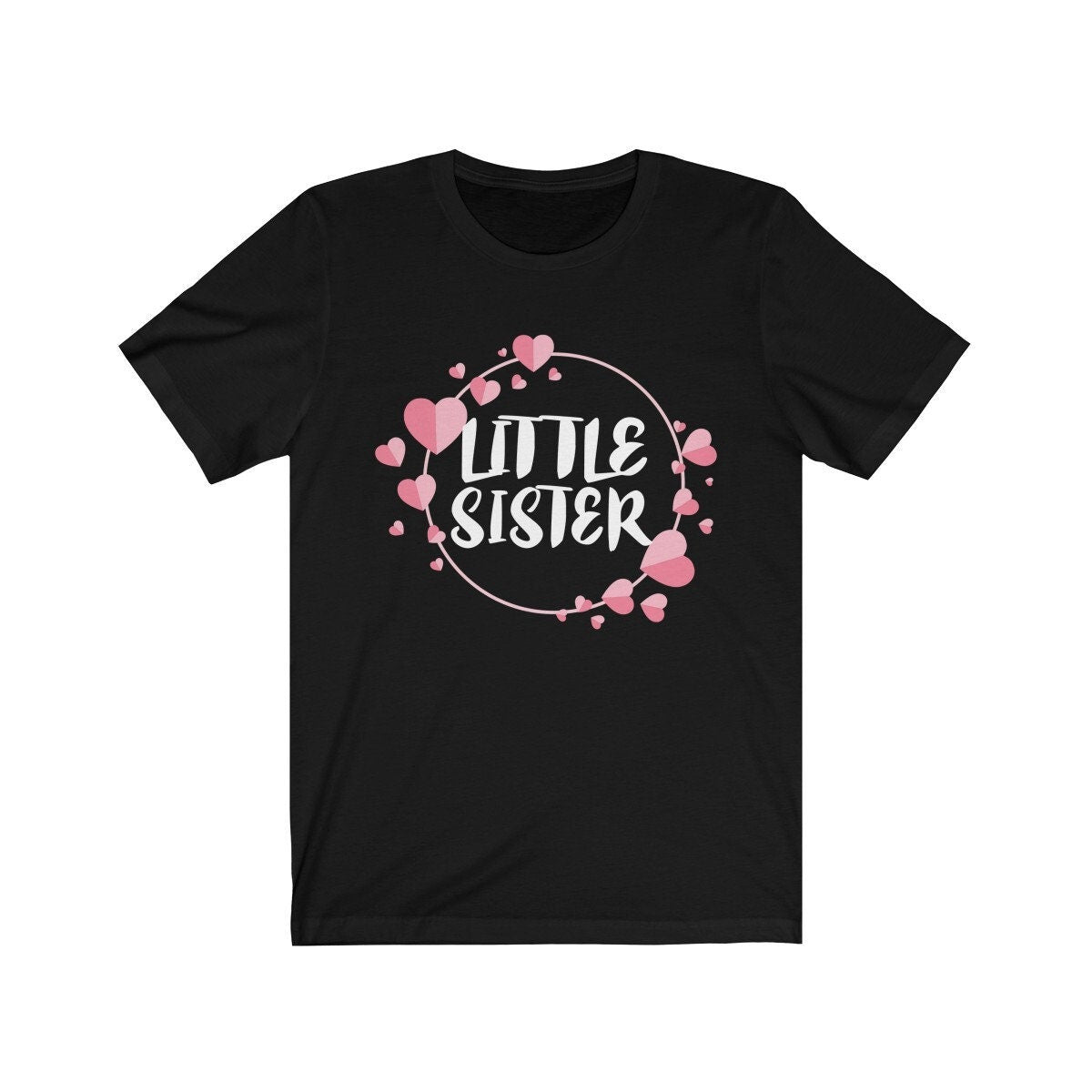 Little Sister Hearts Adult Toddler Kids Gift T-Shirt Image 1