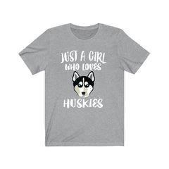 Just A Girl Who Loves Huskies Dogs Shirt - Husky print design