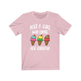 Just A Girl Who Loves Ice Cream Shirt, Ice Cream Lover Shirt, Ice Cream Lover Gift, Ice Cream Shirt, Adult Toddler Infant Kids Gift T-Shirt Image 2