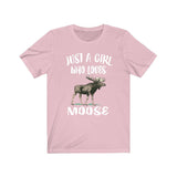 Just A Girl Who Loves Moose Shirt, Moose Lover Shirt, Moose Lover Gift, Animal Lover Shirt, Adult Toddler Infant Kids Gift T-Shirt Image 1