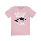 Just A Girl Who Loves Orcas Whales Shirt, Orca Lover Shirt, Whale Lover Gift, Animal Lover Shirt, Adult Toddler Infant Kids Gift T-Shirt Image 3