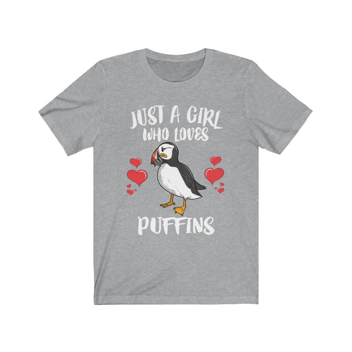 Just A Girl Who Loves Puffins Birds Shirt, Puffins Lover Shirt, Puffin Lover Gift, Animal Shirt, Adult Toddler Infant Kids Gift T-Shirt Image 1