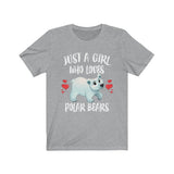 Just A Girl Who Loves Polar Bears Shirt, Polar Bear Lover Shirt, Polar Bear Gift, Animal Lover Shirt, Adult Toddler Infant Kids Gift T-Shirt Image 2