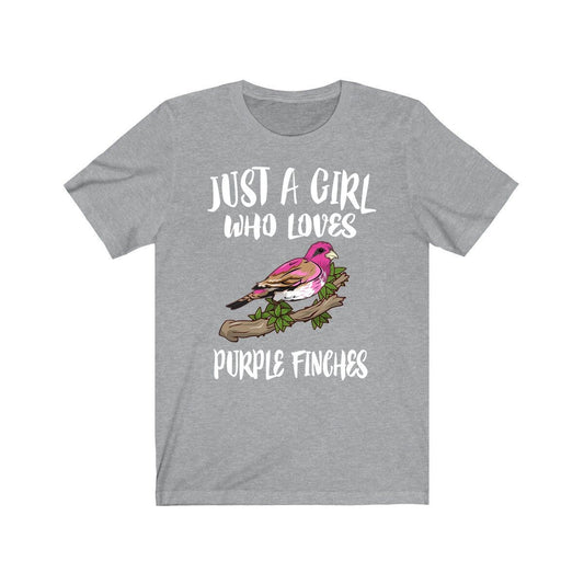 Just A Girl Who Loves Purple Finches Shirt - Purple Finch print design