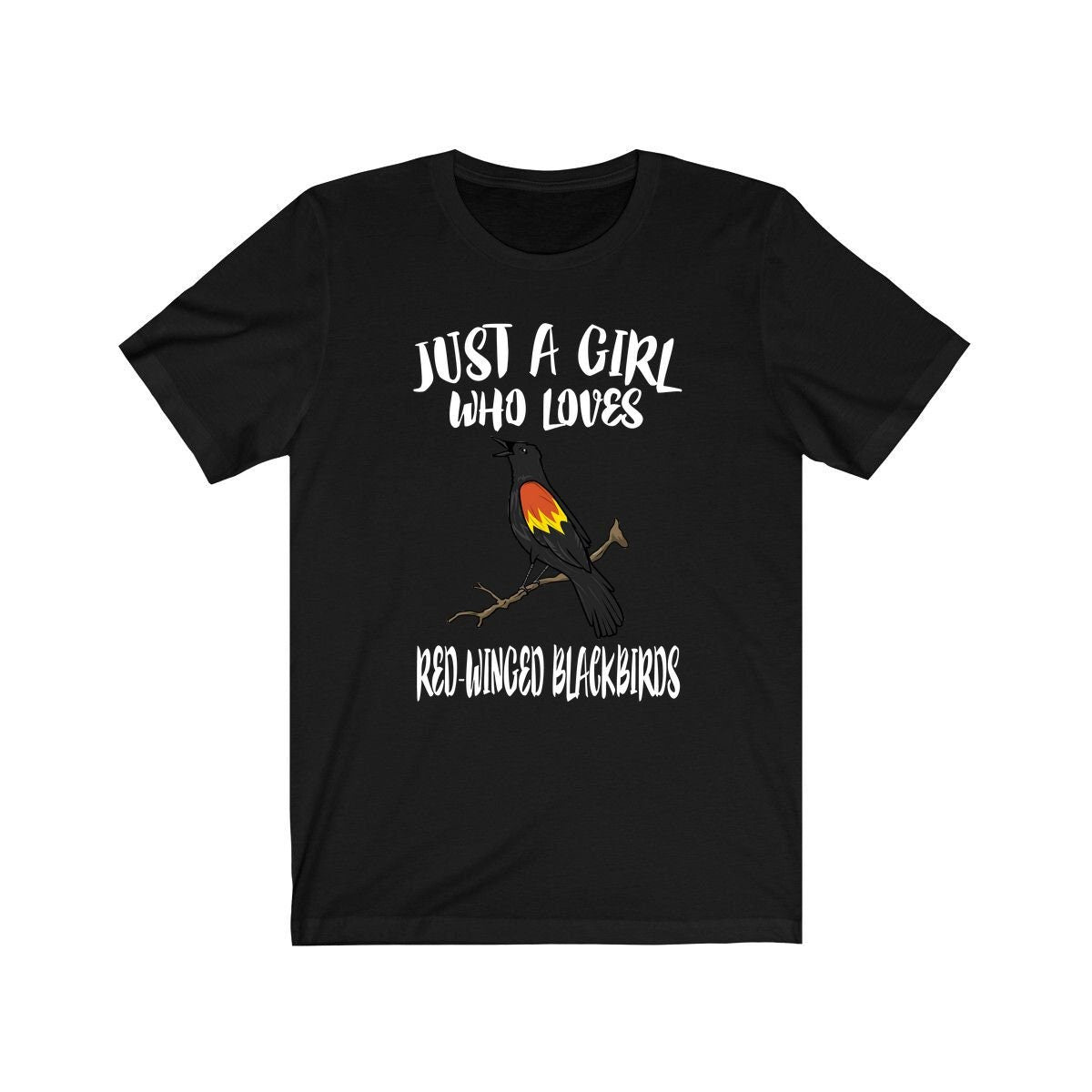 Red-Winged Blackbird T-Shirt for Girls - red-winged blackbird print design