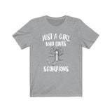 Just A Girl Who Loves Scorpions Shirt, Scorpion Lover Shirt, Scorpion Lover Gift, Animal Lover Shirt, Adult Toddler Infant Kids Gift T-Shirt Image 2