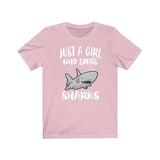 Just A Girl Who Loves Sharks Shirt, Shark Lover Shirt, Shark Lover Gift, Animal Lover Shirt, Adult Toddler Infant Kids Gift T-Shirt Image 2