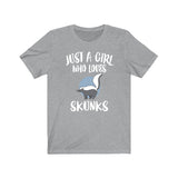 Just A Girl Who Loves Skunks Shirt, Skunk Lover Shirt, Skunk Lover Gift, Animal Lover Shirt, Adult Toddler Infant Kids Gift T-Shirt Image 3