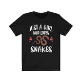 Just A Girl Who Loves Snakes Shirt, Snake Lover Shirt, Snake Lover Gift, Animal Lover Shirt, Adult Toddler Infant Kids Gift T-Shirt Image 1