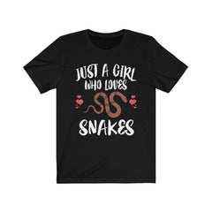 Just A Girl Who Loves Snakes Shirt, Snake Lover Shirt, Snake Lover Gift, Animal Lover Shirt, Adult Toddler Infant Kids Gift T-Shirt Image 1