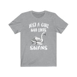 Just A Girl Who Loves Swans Birds Shirt, Swan Lover Shirt, Birding Gift, Animal Lover Shirt, Adult Toddler Infant Kids Gift T-Shirt Image 3