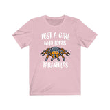 Just A Girl Who Loves Tarantulas Shirt, Tarantula Lover Shirt, Spider Shirt, Animal Lover Shirt, Adult Toddler Infant Kids Gift T-Shirt Image 3