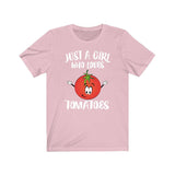 Just A Girl Who Loves Tomatoes Shirt, Tomato Lover Shirt, Vegan Shirt, Vegetable Lover Shirt, Adult Toddler Infant Kids Gift T-Shirt Image 3