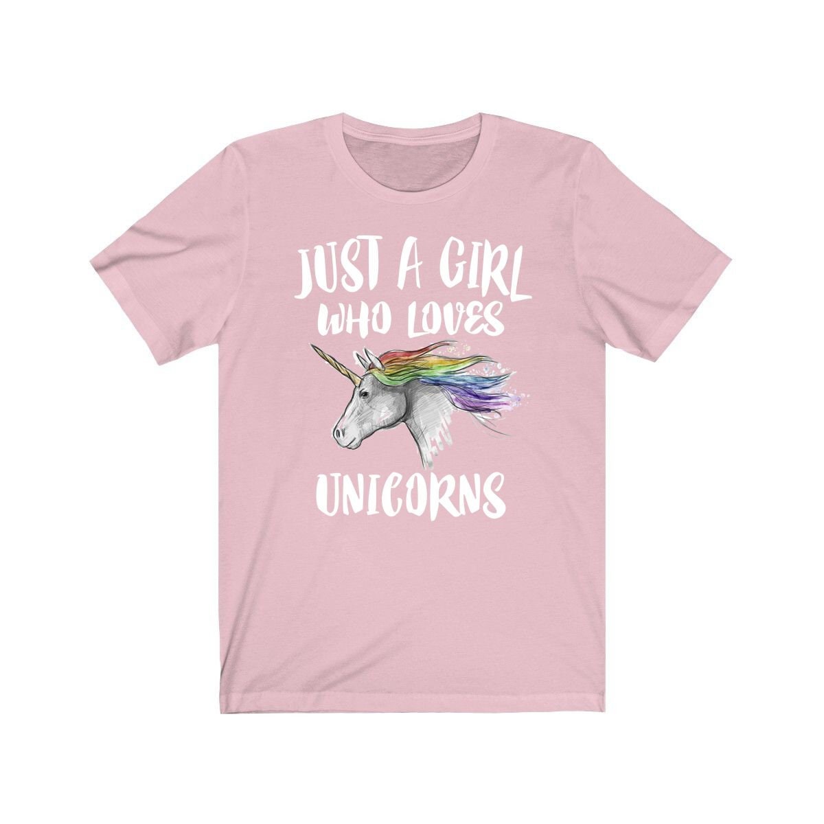 Just A Girl Who Loves Unicorns Shirt, Unicorn Lover Shirt, Unicorn Lover Gift, Unicorn Shirt, Animal Adult Toddler Kids T-Shirt Image 2