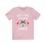 Just A Girl Who Loves Wolves Shirt, Wolf Lover Shirt, Wolf Lover Gift, Wolf Shirt, Animal Adult Toddler Kids T-Shirt Image 3