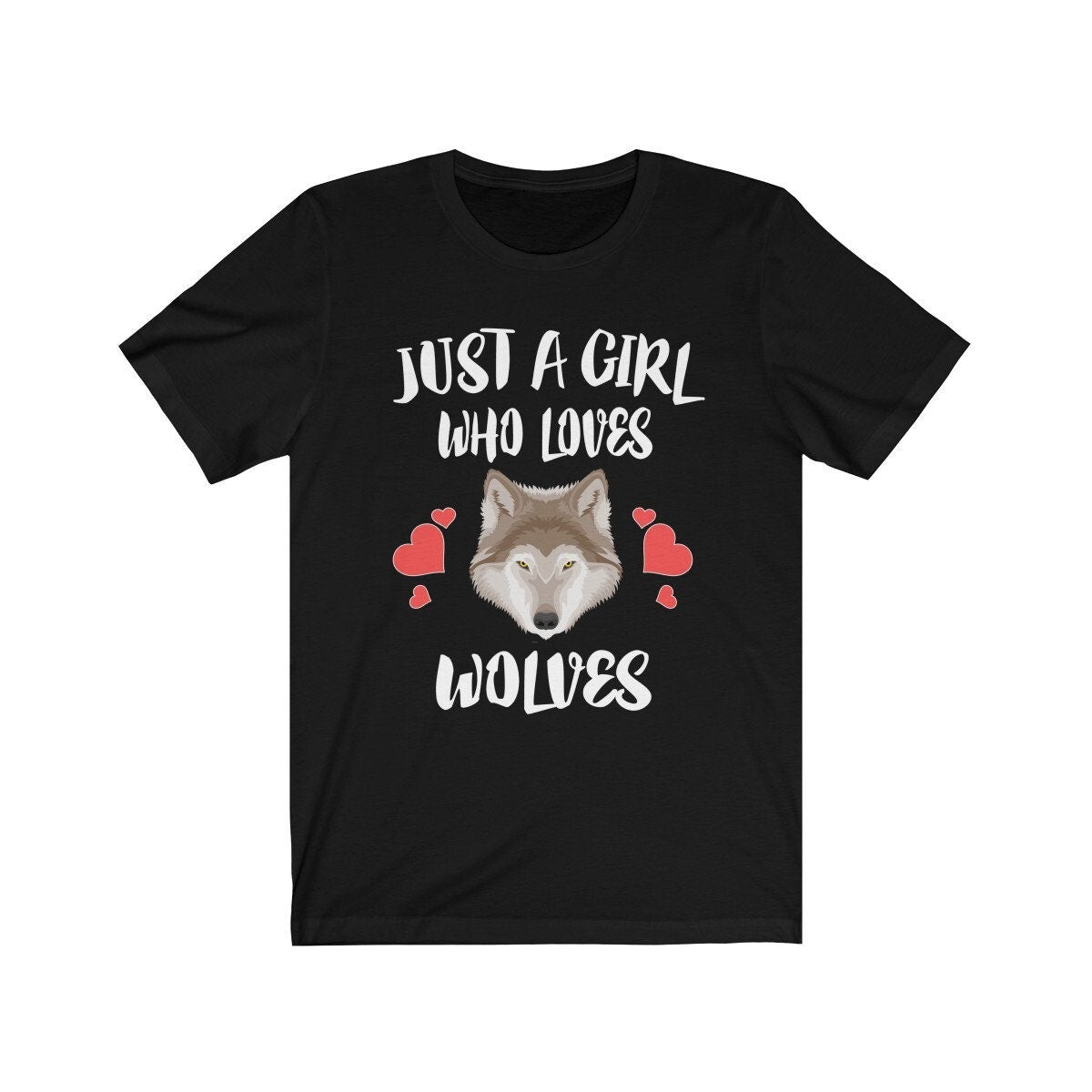 Just A Girl Who Loves Wolves Shirt, Wolf Lover Shirt, Wolf Lover Gift, Wolf Shirt, Animal Adult Toddler Kids T-Shirt Image 1