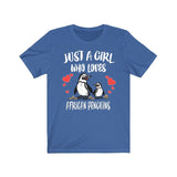 Just A Girl Who Loves African Penguins Shirt, Penguin Lover Shirt, Penguin Lover Gift, Penguin Tee, Animal Adult Toddler Kids T-Shirt Image 1